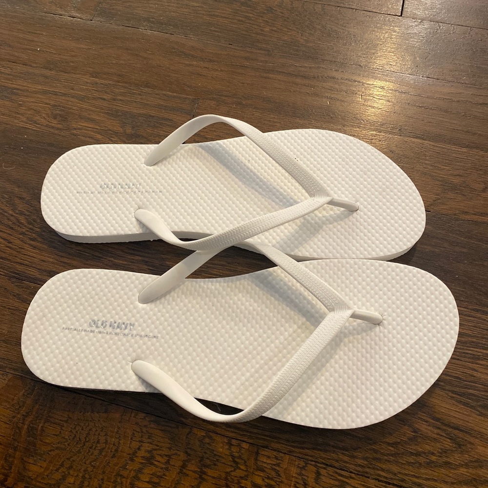 White flip flops